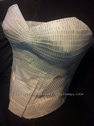 Detail shot of the bodice - self supporting, due to a lot of paper and tape.