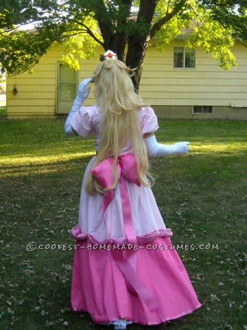 Coolest Homemade Princess Peach Toadstool Costume - All Hand Sewn!