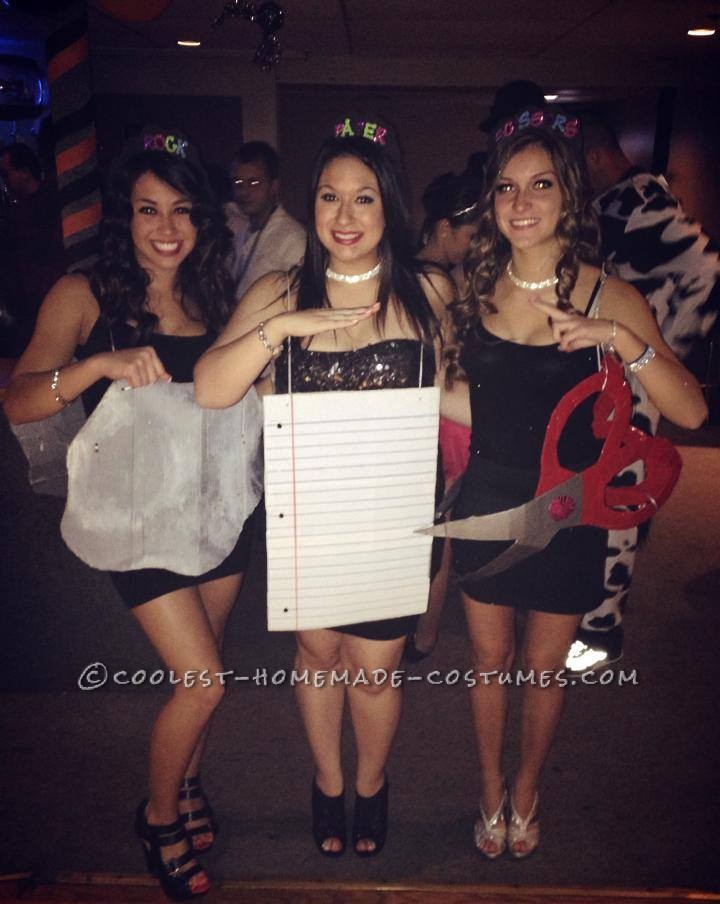 Cheap and Sexy Girl Group Costume: Rock, Paper and Scissors