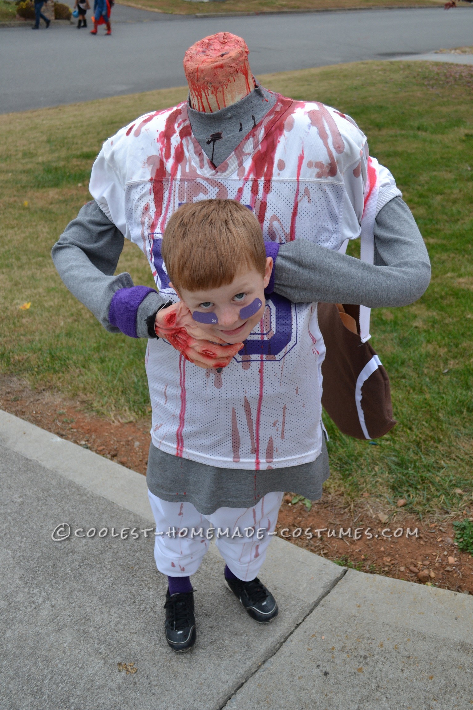 Scary DIY Headless Football Player Halloween Costume