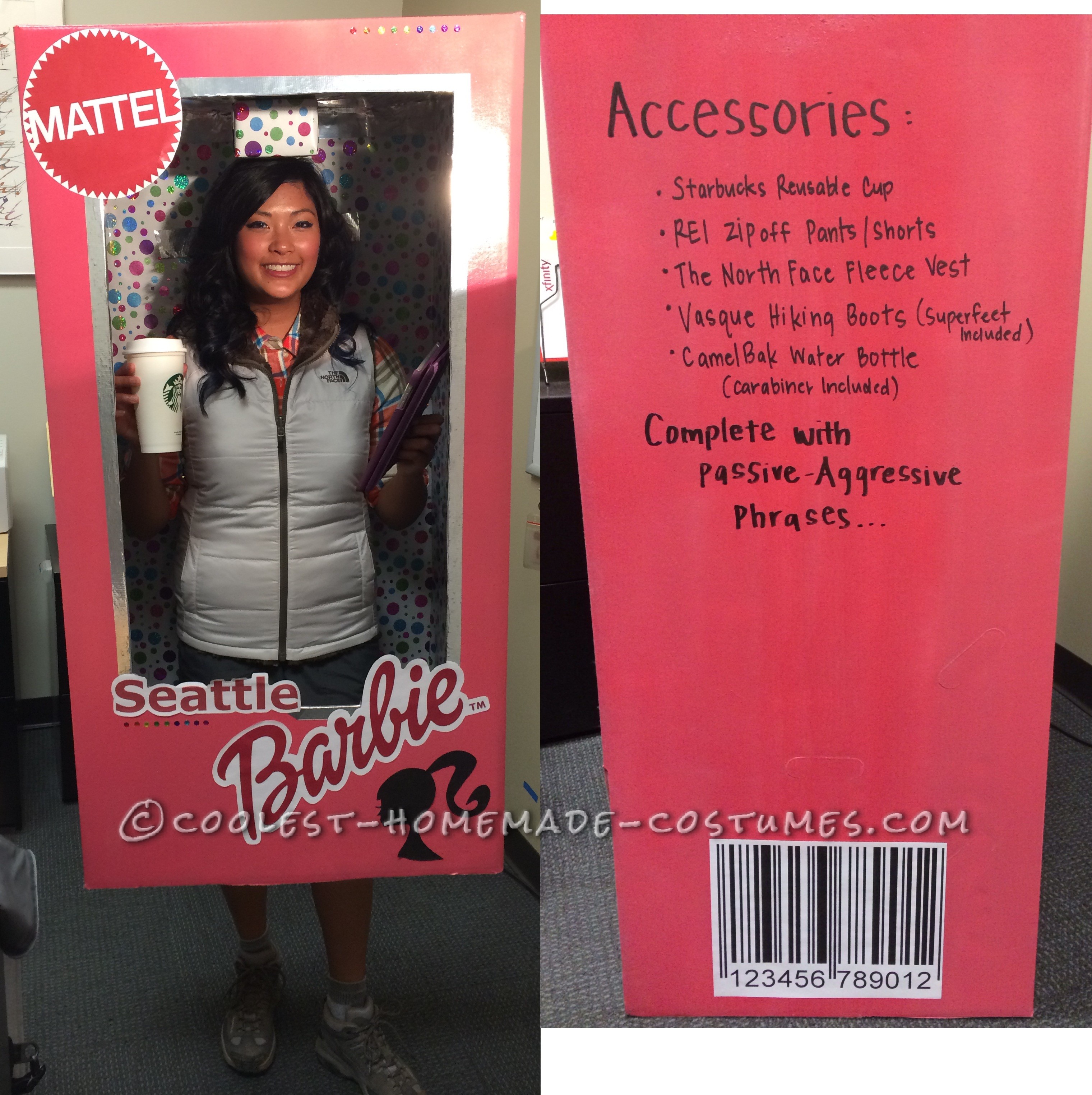 Homemade Seattle Barbie in a Box Halloween Costume