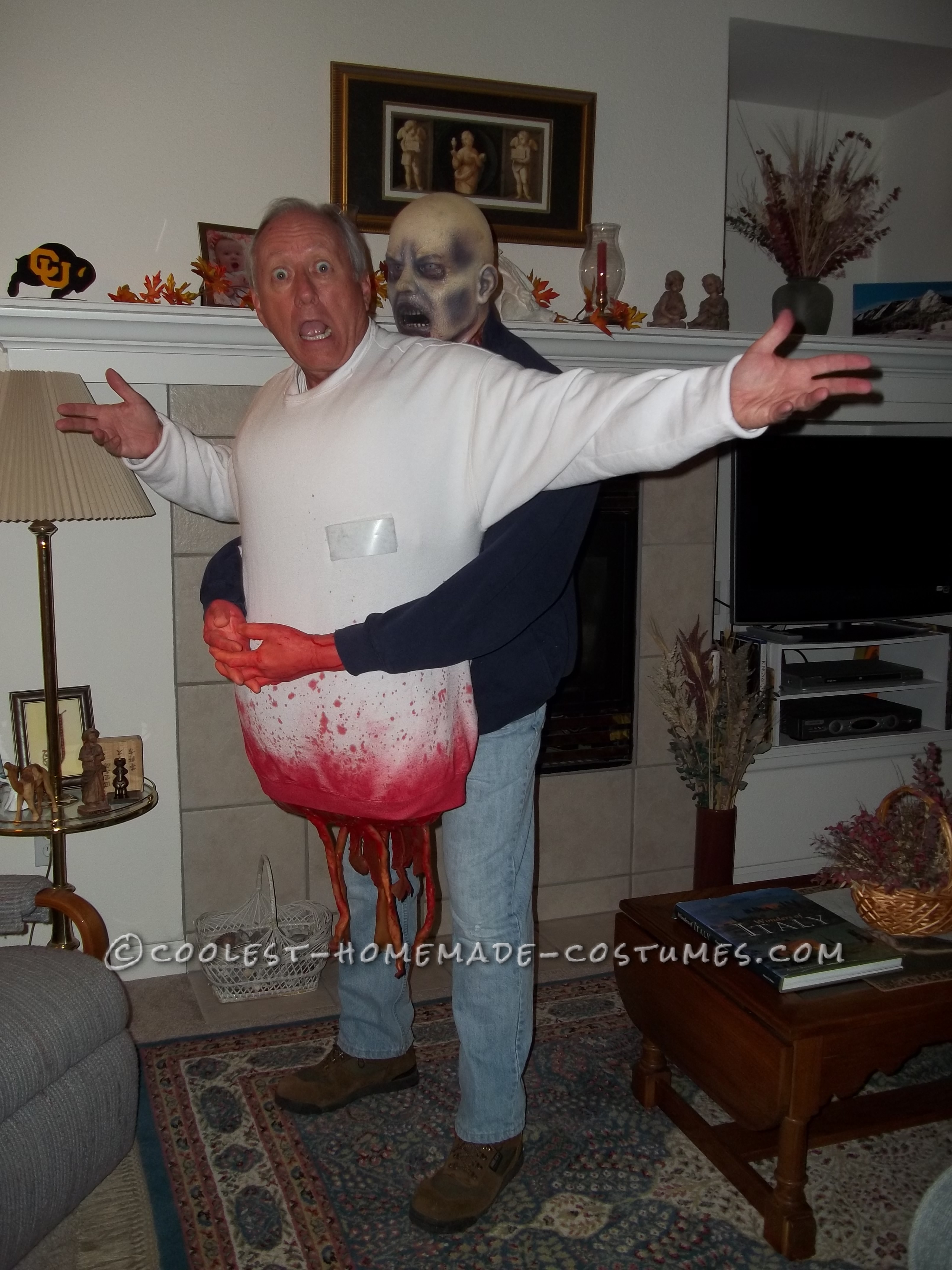 Frightening DIY Zombie Victim Illusion Costume