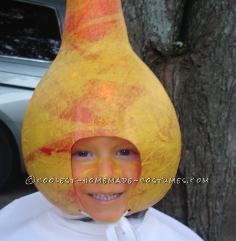 Striped Birthday Candle Costume with Lighted Flame