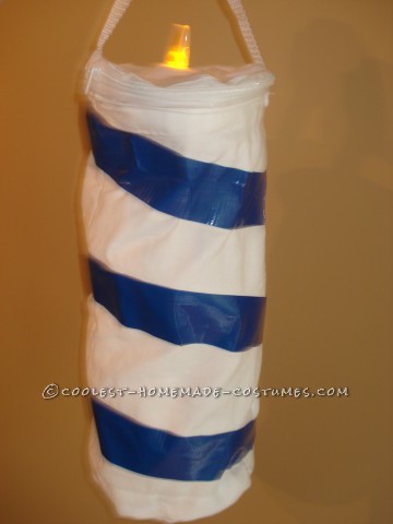 Striped Birthday Candle Costume with Lighted Flame