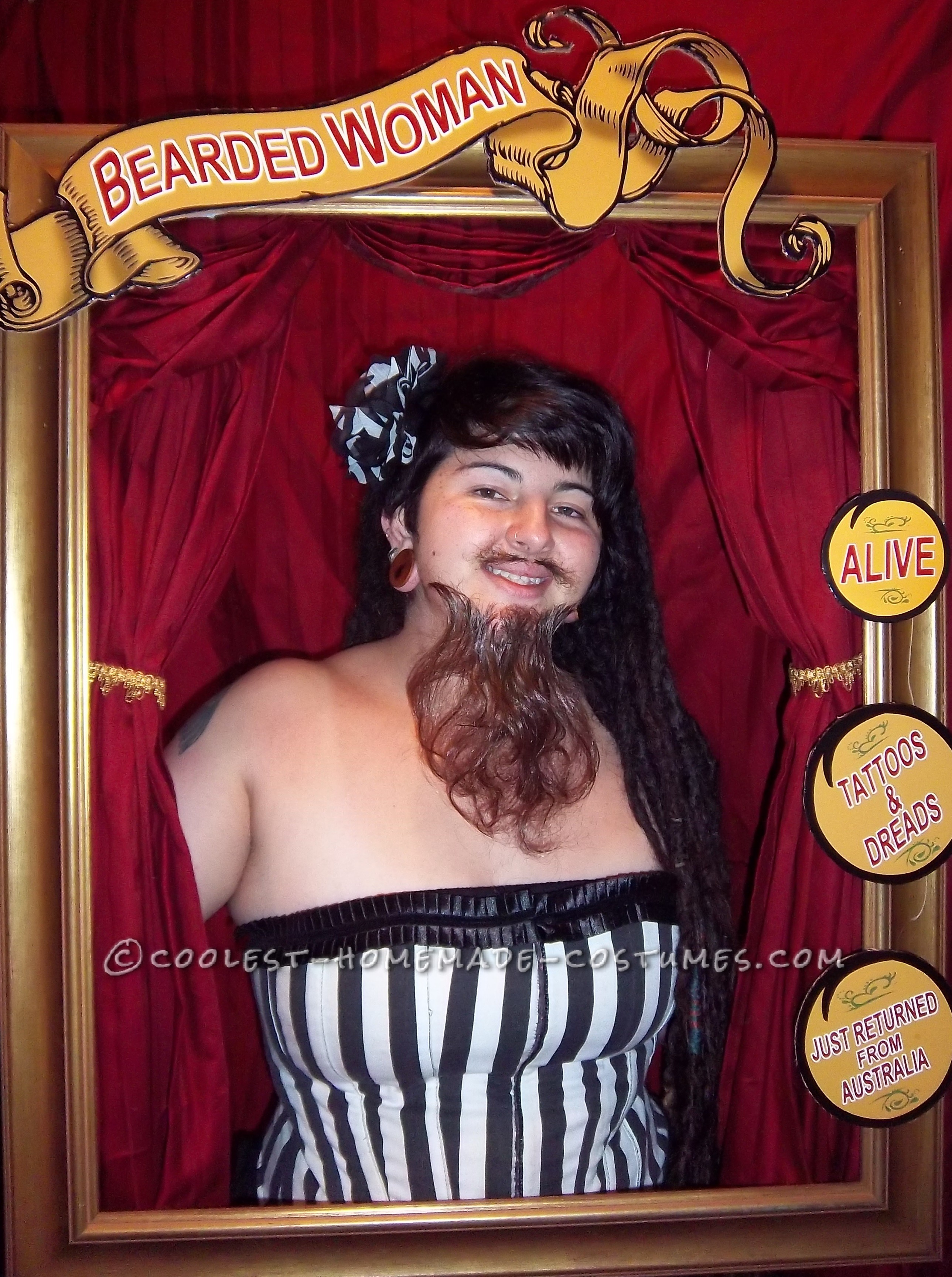 Cool Bearded Lady Costume - Circus Sideshow Performer