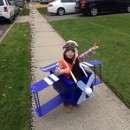 Homemade Blue Baron Airplane Costume for a Toddler