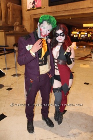 The Comic Joker and his Sexy Lady Harley Quinn Couple Halloween Costume