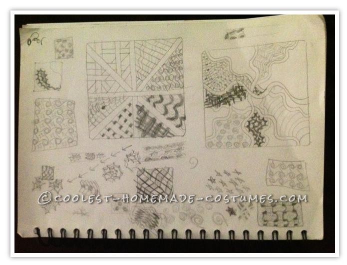 sketchbook where I practiced new patterns