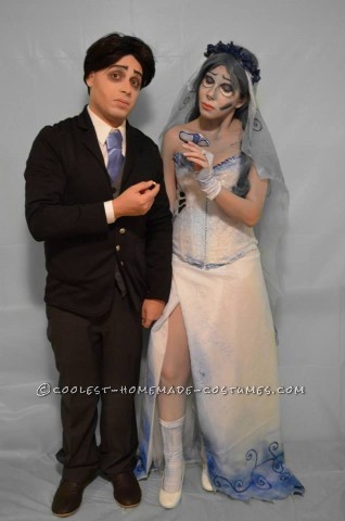 The Corpse Bride Couple Costume: Emily and Victor Van Dort