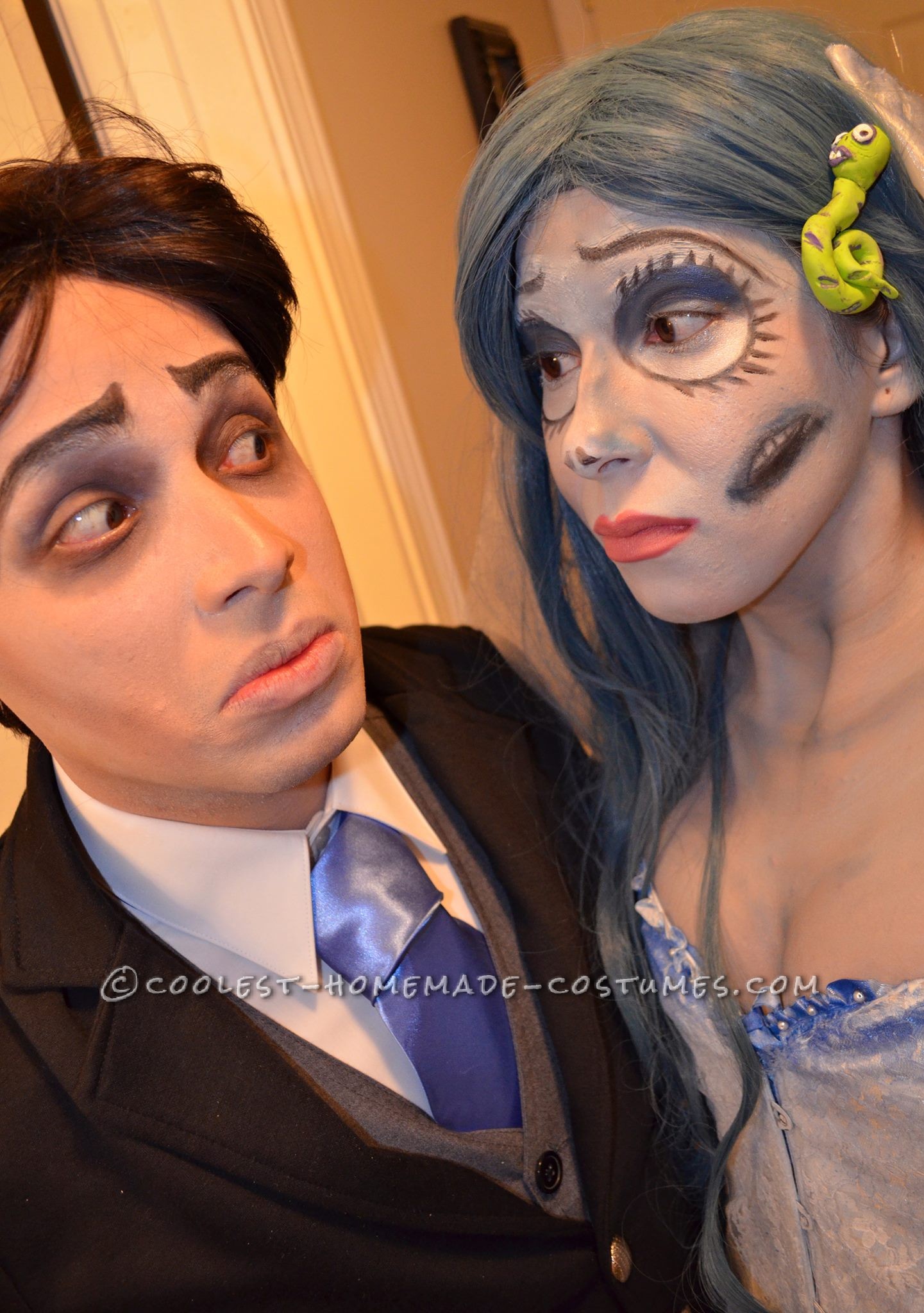 The Corpse Bride Couple Costume: Emily and Victor Van Dort