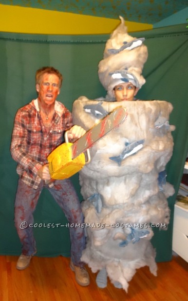 Fearless Fin Shepard Battles the Deadly Sharknado Couple Costume