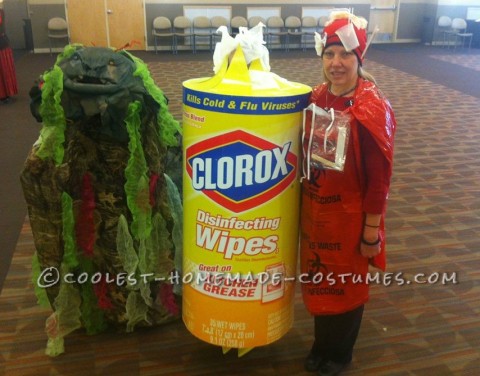 Disinfectant Wipe, Germ and Biohazard Waste Group Costume