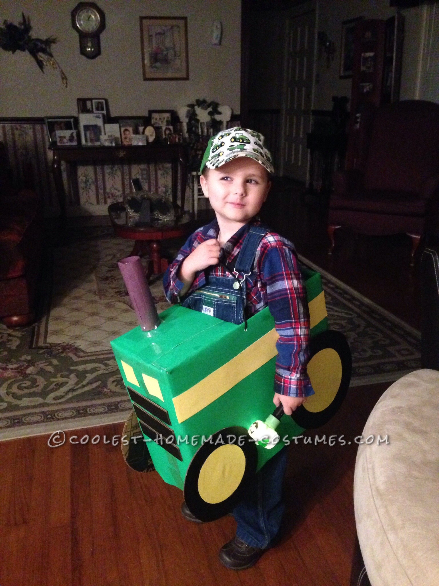 Cool Tractor Farmer Cardboard Box Costume