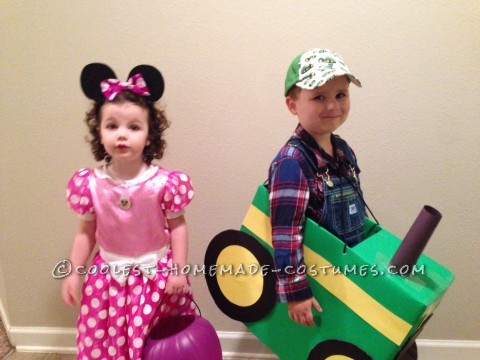 Cool Tractor Farmer Cardboard Box Costume