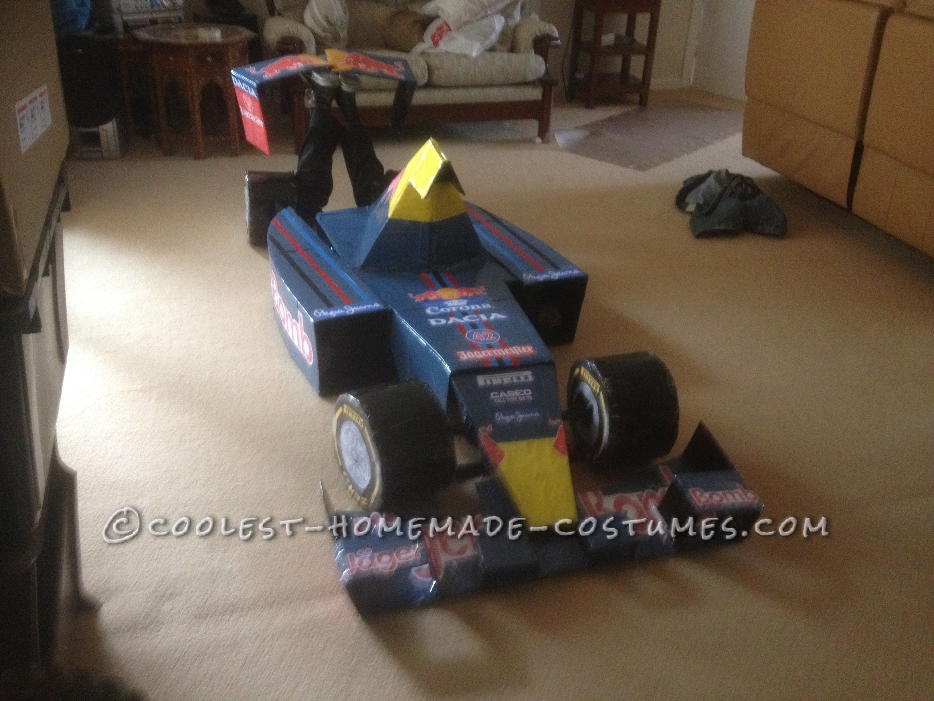 Transforming Red Bull RB8 Formula One Car Costume (And an Entire Pit Crew Too!)