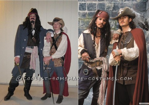 Cool Homemade Pirates of Carribean Group Costume: Will Turner and Ragetti