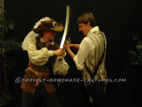 Cool Homemade Pirates of Carribean Group Costume: Will Turner and Ragetti