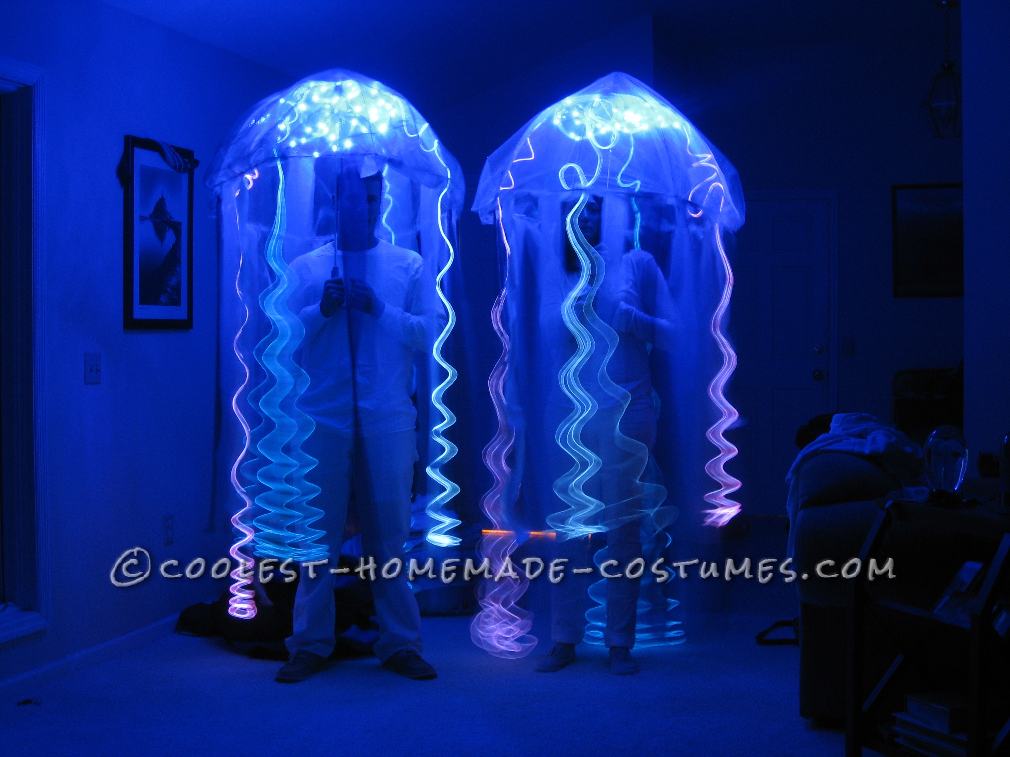 Prize-Winning Homemade Glowing Jellyfish Costumes