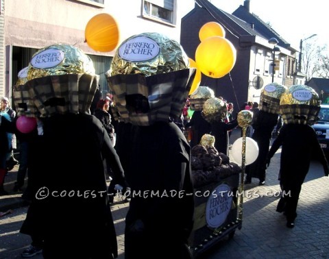 Yummy Chocolate Ferrero Rocher Candy Head Group Costume Idea