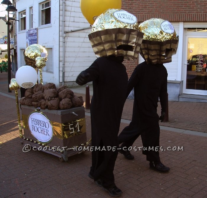 Yummy Chocolate Ferrero Rocher Candy Head Group Costume Idea