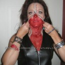 Bloody Zipper Face Makeup and Costume