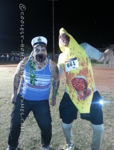 Funny and Different Zombie Banana Man Costume