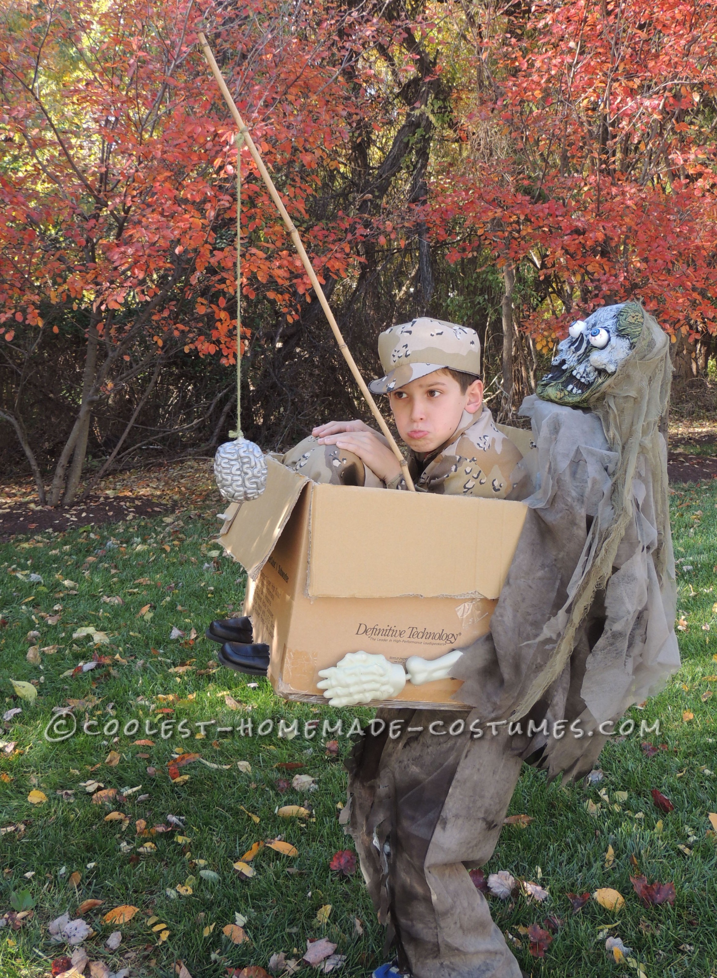 Man in store a box costume