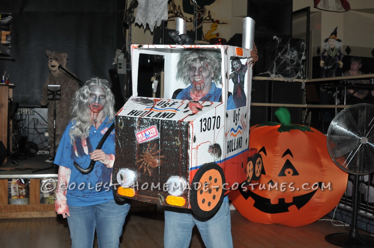 Creepy DIY Zombie Truckers Couple Costume