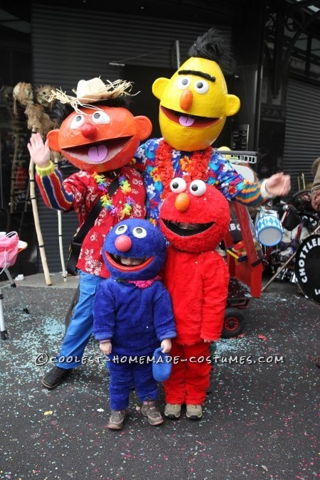Sesame Street Costumes with Papier Mache Masks
