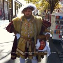 Nasty King Henry VIII Costume with a Bloody Head in a Basket