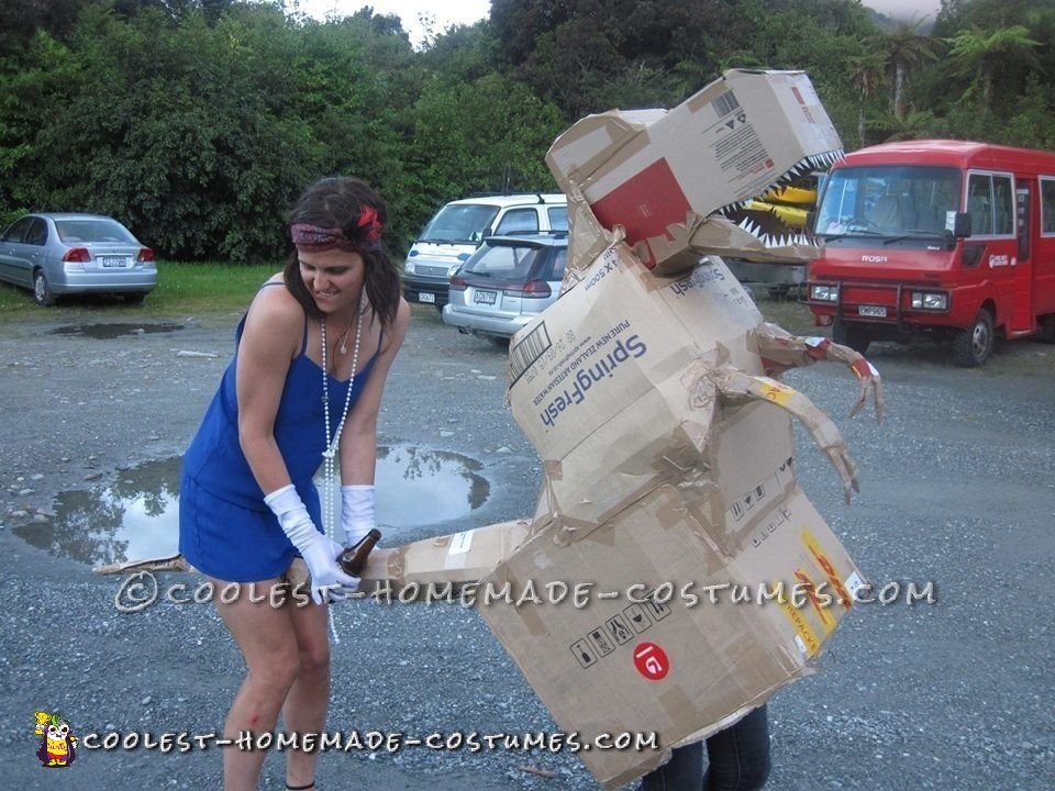 Easy Last Minute Carton Box Dinosaur Costume