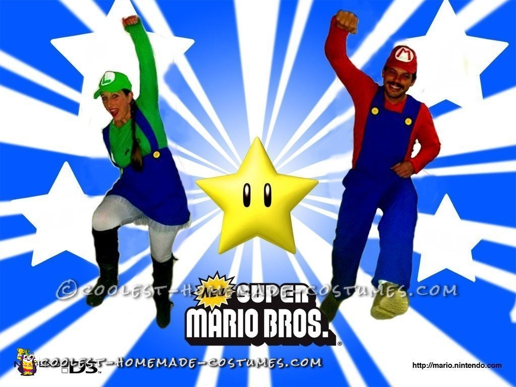 Super Fun DIY Mario Brothers Costume for Couples