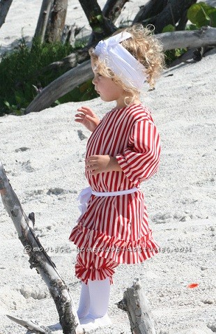 Beautiful Girl's Victorian Beach Bather Costume