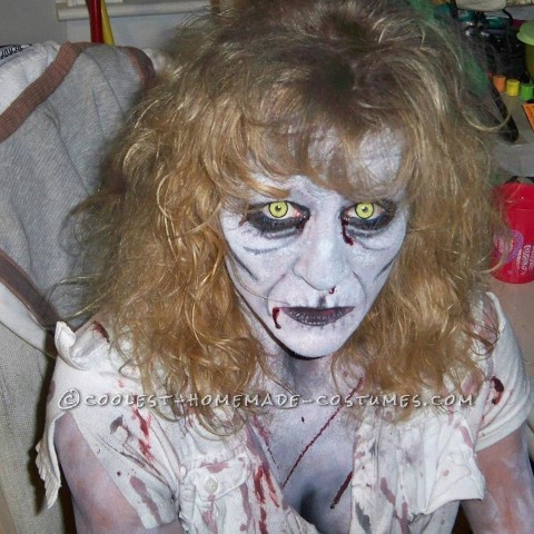 Creepy Homemade Knocked-Up Zombie Costume