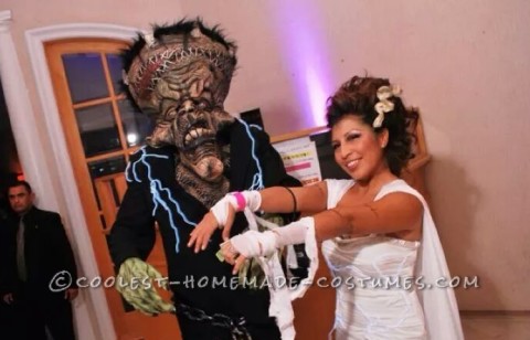 Cool Bride of Frankenstein and Frankenstein Couple Costume