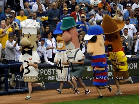 Last Minute Group Costume Idea: MLB Racing Sausages