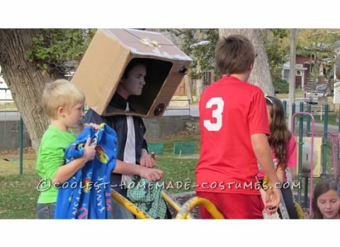 Original Last Minute Costume:  A Guy in a TV with a SPAM Advertisement