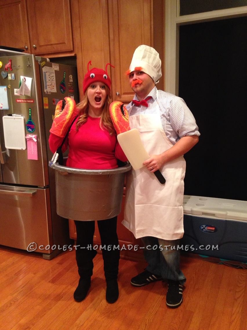 Super-Easy Homemade Costume for Couples: Swedish Chef and Lobster in a Pot