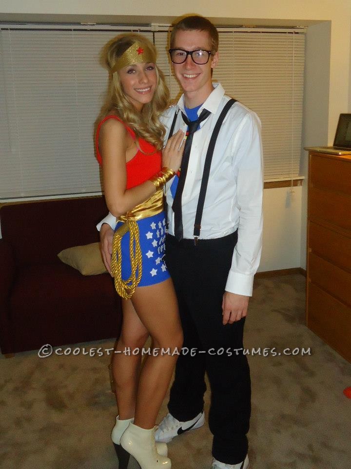 Cool Wonder Woman and Clark Kent Couple Costume