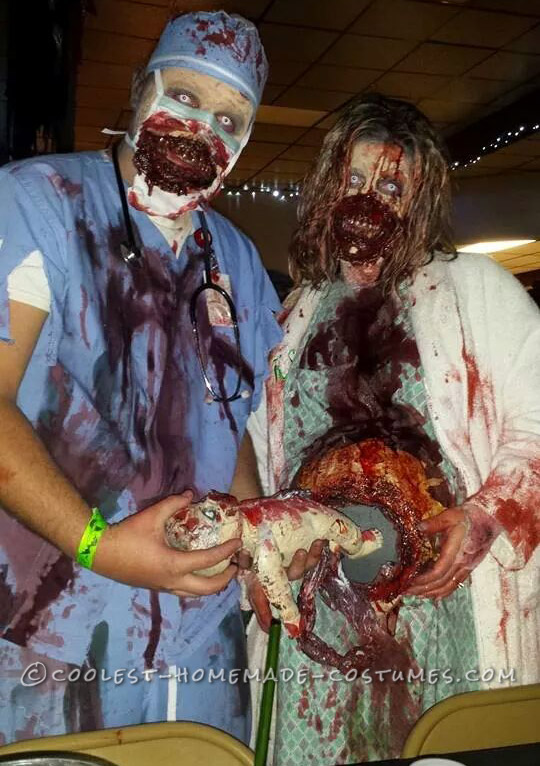 Creepy Couple Costume: Birthing a Baby Zombie