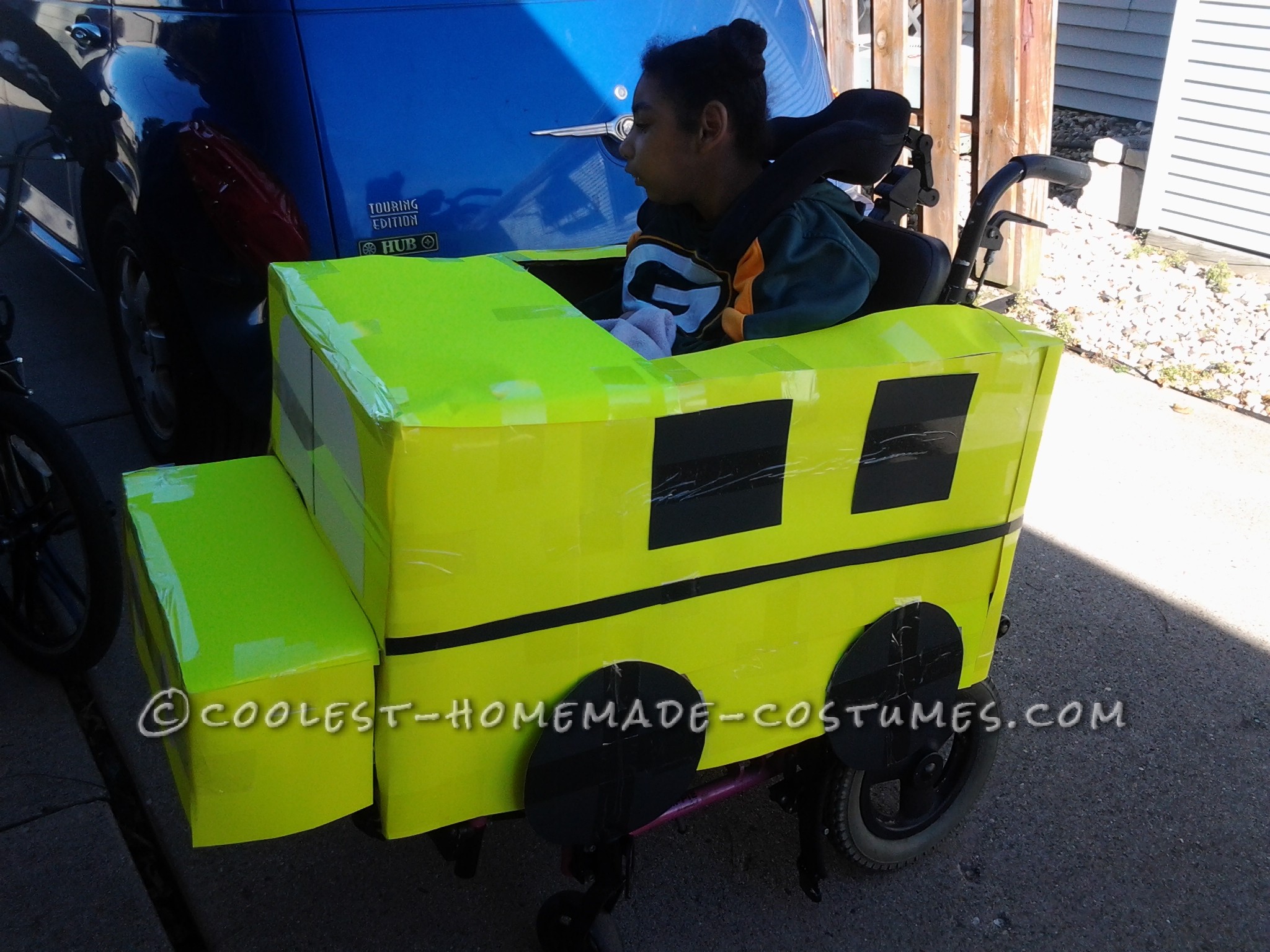 Always Rolling School Bus Wheelchair Costume