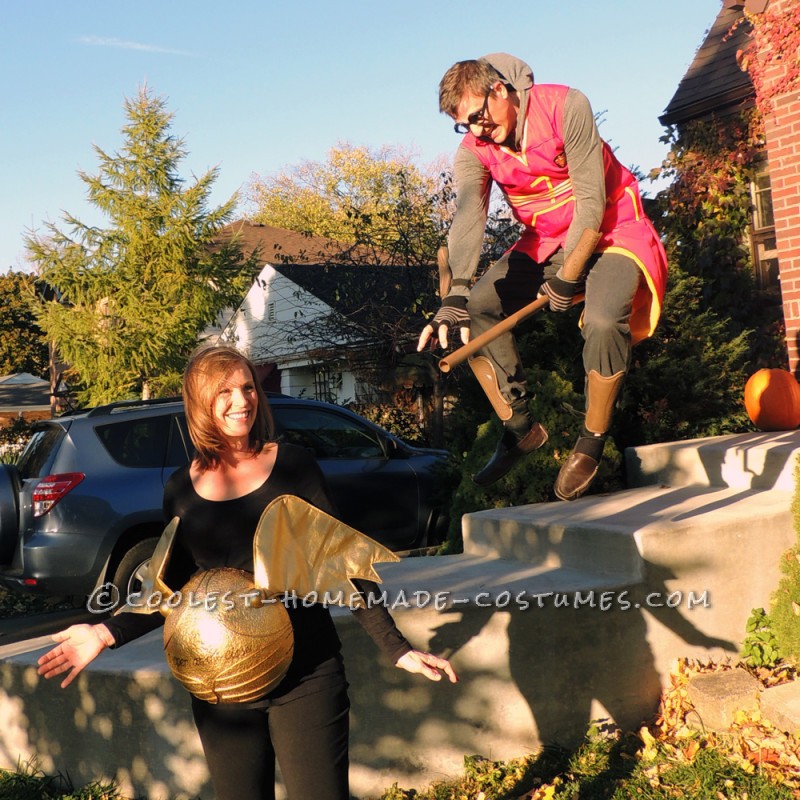 Amazing Pregnant Couples Harry Potter Seeker and Snitch Costume