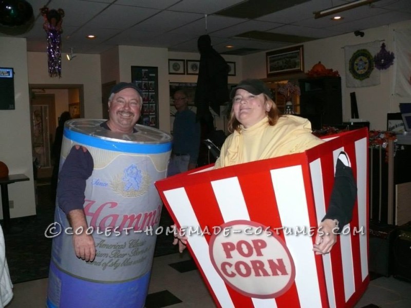 Award-Winning Beer Can and Popcorn Box Couple Costume