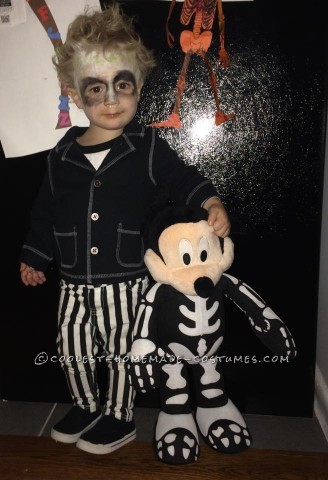 Cute DIY Beetlejuice Costume for a Toddler