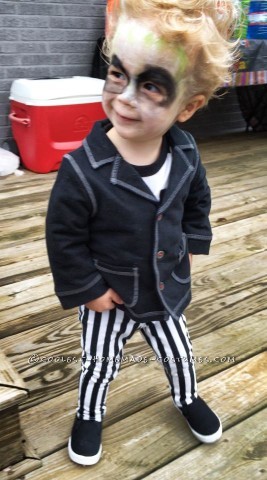 Cute DIY Beetlejuice Costume for a Toddler
