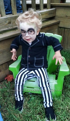 Cute DIY Beetlejuice Costume for a Toddler