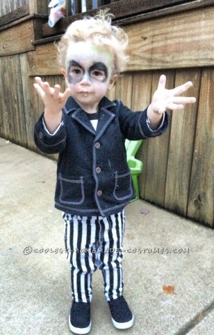 Cute DIY Beetlejuice Costume for a Toddler