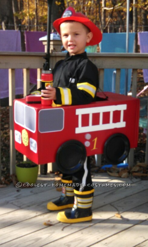 Best Fireman in Fire Truck Costume EVER !