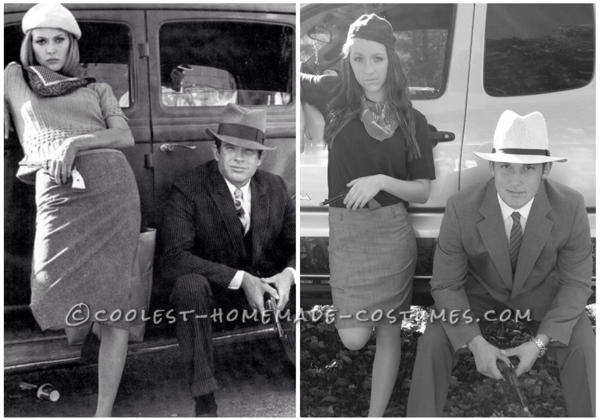Brianna and Cody as Bonnie and Clyde Couple Costume