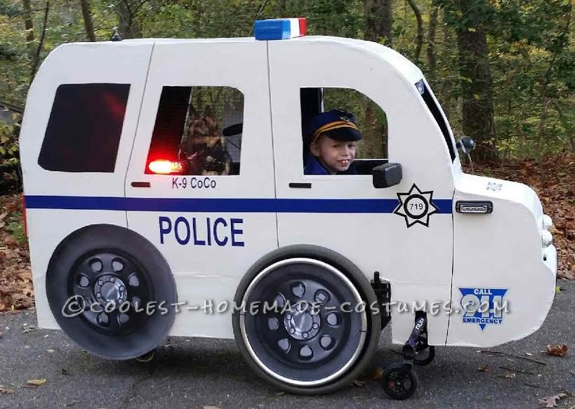 Carly's Cop Car Wheelchair Costume